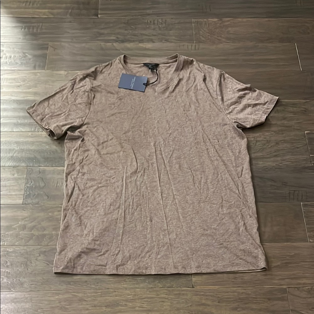 Thomas Parker Pima Cotton V Neck T Shirt brown new Mens Size XL